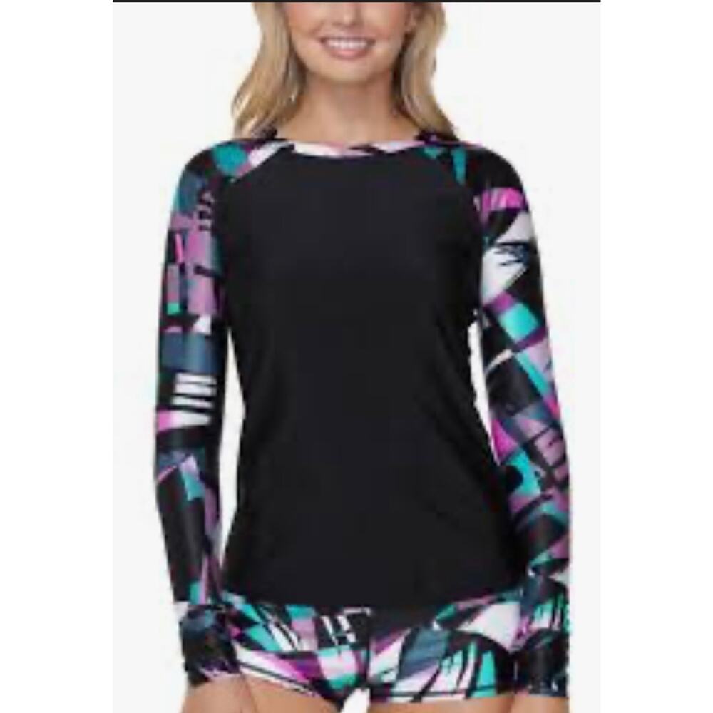Raisins Junior Back Zip Rashguard S NWT